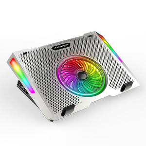 Bantalan pendingin Laptop pelangi aluminium RGB grosir pabrik pendingin <span class=keywords><strong>Notebook</strong></span> berdiri dengan <span class=keywords><strong>3</strong></span> mode kerja tombol lampu - Product Image 1