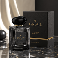Flacon de parfum en verre noir de luxe 30ml 50ml 100ml pour marques haut de gamme avec col serti et atomiseur