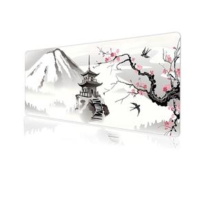 Tapis de Souris Personnalisable Grand Format Motif Fleur de Cerisier Japonais, Tapis de Bureau avec Bords Cousus pour Bureau et Maison - Product Image 6