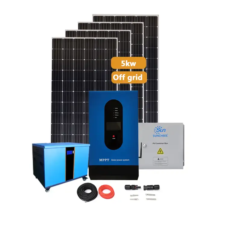 كاملة المنزل الهجين نظام الطاقة الشمسية 5kw 3kw 4kw خارج الشبكة لوحة طاقة شمسية الطاقة حافظة بطاريات نظام للمنازل