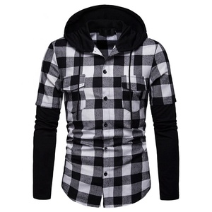 <span class=keywords><strong>Camicia</strong></span> di Flanella <span class=keywords><strong>a</strong></span> <span class=keywords><strong>Quadri</strong></span> <span class=keywords><strong>Rossa</strong></span> e Nera con Cappuccio, Slim Fit, in Misto Cotone, Manica Lunga, Casual da Uomo, Vendita all'Ingrosso 2022 - Product Image 3