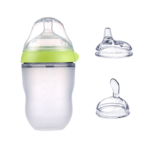 Ensemble de biberons <span class=keywords><strong>anti</strong></span>-coliques en silicone 3 en <span class=keywords><strong>1</strong></span>, col large 7 cm, biberons d'alimentation pour bébé, biberons pour nouveau-né - Product Image 1