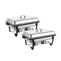 11L Schwarzer Edelstahl Chafing Dish Buffet-Speisenwärmer mit Alkoholheizung für Hotel, Restaurant und Catering