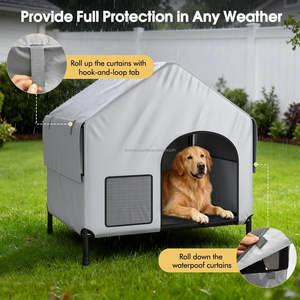 Con Chó Nhà Thời tiết tán 2-trong 1elevated con chó giường bên ngoài lớn con chó cũi - Product Image 5