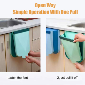 Bote de <span class=keywords><strong>basura</strong></span> de cocina colgante montado en la pared, <span class=keywords><strong>cubo</strong></span> de <span class=keywords><strong>basura</strong></span> de plástico pequeño para colgar plegable para gabinete - Product Image 6