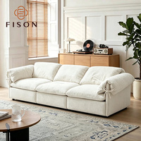Canapé modulaire blanc emballé sous vide, forme nuage, compression, mobilier moderne pour petits espaces, canapé en tissu
