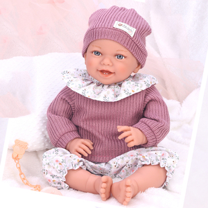 Poupée Reborn <span class=keywords><strong>Kiki</strong></span> de 18 pouces avec 12 sons, poupée bébé en vinyle souple avec chaîne de sucette, cadeau d'anniversaire parfait - Product Image 3