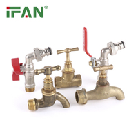 IFAN Outdoor Kalt-und Warmwasser hahn 1/2 " - 1" Messing Bibcock Langlebiger Wasserhahn für Wassergarten hahn