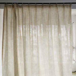 Eleganti Tende a Onda Traslucide in Lino <span class=keywords><strong>con</strong></span> Sistema a Binario e Mantovane in Voile Trasparente per Arredo Casa - Product Image 2