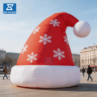 Chapeau de Noël gonflable géant, modèle chapeau de Père Noël, ballon pour la publicité de Noël, décoration de toit de maison