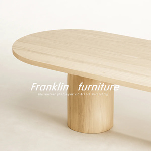 Bắc Âu Thiết kế Retro nghệ thuật rắn gỗ bàn ăn phong cách cổ ổn định hình bầu dục cho đồ nội thất nhà gỗ yên tĩnh đăng nhập hội nghị nhà - Product Image 3