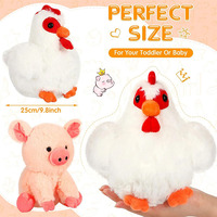 Vente en gros de peluches personnalisées d'animaux de la ferme pour décorations de fête d'anniversaire, cochon, coq, cheval, mouton, vache, animaux en peluche de la ferme