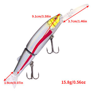 Hengjia Wholesale Jm072 14cm 15.8g Esche <span class=keywords><strong>Artificiali</strong></span> Rigide a 2 Segmenti Multi-Articolate <span class=keywords><strong>con</strong></span> Coda in Silicone - Product Image 2