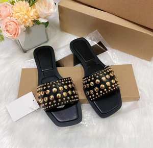 Женские туфли ZA Temu: модные европейско-американские плоские сандалии с металлическими декоративными элементами для повседневного образа - Product Image 3