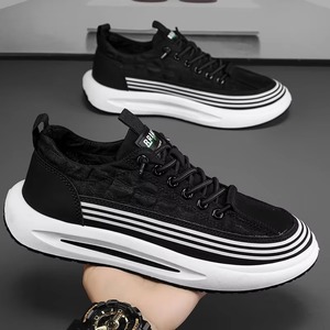 Zapatos Casuales para Hombre con Cordones, Malla Transpirable, Cómodos para Caminar, con Aumento de Altura, para Primavera y Otoño - Product Image 1