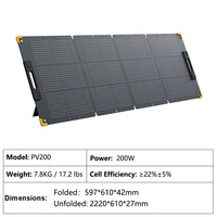 Panneaux solaires à haute efficacité 200W, chargeur portable pliable avec sorties USB pour les stations d'alimentation E1500LFP E2000LFP E3600LFP