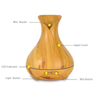 Diffuseur d'huiles essentielles en bois à ultrasons, humidificateur aromatique à grain de bois