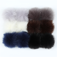 Porte-clés pompon avec fausse fourrure de renard, pompon en peluche, boule pelucheux, porte-clés