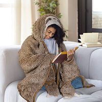 Fabricants Vente en Gros Couverture à Capuche Portable avec Deux Poches Couverture de Pull Lovely Couverture à Capuche Animaux en Fausse Fourrure pour Enfants