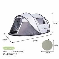 Tente pliable imperméable pour le camping en plein air, en aluminium Oxford, quatre saisons, 3 personnes, montage en 2 secondes