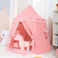 Tente de jeu pliable pour enfants Princesse, en coton doux, pour l'intérieur et l'extérieur, château de jeu pour tout-petits, cadeau d'anniversaire pour filles