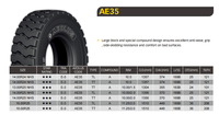 PNEU 16.00R25 AE35/AE33 + pour camion à benne basculante large TT/TL PNEU E3 1600r25 avec grand bloc et conception de composé spécial