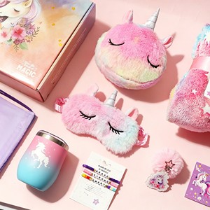 Lindo Set de Regalo de Cumpleaños para Niñas con Diseño de Unicornio, Incluye Manta, Botella de Agua y Bolsa, a la Moda - Product Image 4