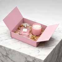 Boîte à double porte rigide en carton ondulé pour cadeau de bougie haut de gamme, taille personnalisée, emballage de luxe, gaufrage, laminage mat, doublure en éponge