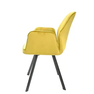 Fauteuil en velours luxueux avec base en métal robuste pour un style élégant - Product Image 1