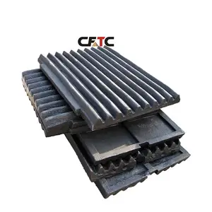 Hot sale pe600x900 mn18cr2 fixed and movable carbide tooth jaw plate for jaw crusher suppliers