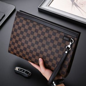 <span class=keywords><strong>Borsa</strong></span> a Mano Grande da Uomo in <span class=keywords><strong>Pelle</strong></span> Sintetica PU Personalizzata, Stile <span class=keywords><strong>Vintage</strong></span>, con Cerniera a Quadretti, per Affari e Mobile - Product Image 1
