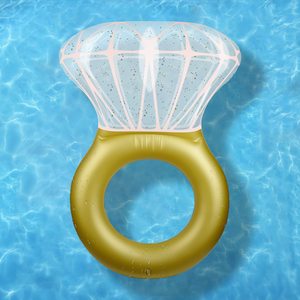Diamond Ring <b>Pool</b> Float 61 Inch <b>Inflatable</b> Glitter Swim Tube Engagement Bachelorette Party Lounger Bridal Shower Beach Water Toy - Product Image 4