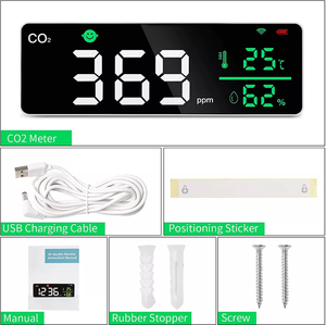 Moniteur de qualité de l'air Tuya Wifi 3 en 1 <span class=keywords><strong>mural</strong></span>, détecteur de Co2 et compteur de température et d'humidité pour la maison et le bureau - Product Image 5