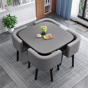 Juego de Mesa y Sillas de <span class=keywords><strong>Comedor</strong></span> Moderno Personalizable de 5 Piezas, Acabado Elegante en Vidrio <span class=keywords><strong>Cromado</strong></span>, Madera Ecológica de Alta Calidad para <span class=keywords><strong>Comedor</strong></span> - Product Image 1