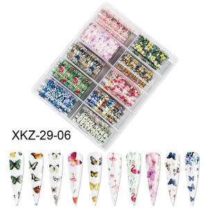 Colorful Floral Butterfly 2D Plastic Non-Toxic <strong>Nail</strong> Foils Decal Sticker <strong>Transfer</strong> with 10 Colors for <strong>Nail</strong> Art - Product Image 3