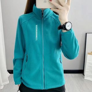 เสื้อแจ็คเก็ตผ้าฟลีซสำหรับผู้หญิง แขนยาว มีซิป ทรงหลวม ให้ความอบอุ่น เหมาะสำหรับเล่นกีฬากลางแจ้ง - Product Image 4
