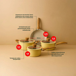 High Quality Ceramic Coated <b>Pot</b> Pan Silicone Glass Lids Soft Touch Handle Non Stick 7 Piece Forged Aluminium Cookware <b>Set</b> - Product Image 3