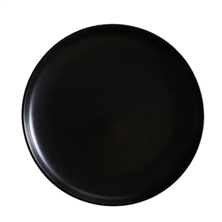 Aangepaste Matte Glazuur Zwarte Keramische Diner Plaat, 10.5 Inch Keramische Plaat Goedkope Solid Oplader Plaat Voor Hotel