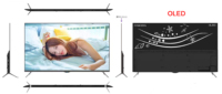 Téléviseur intelligent OLED ultra-fin noir pour hôtel, 43 à 120 pouces, 4K HDTV, système Android PAL, 60-144Hz, intégré, livraison immédiate