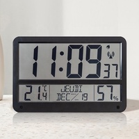 Nouvelle promotion : Horloge murale numérique atomique grand format pour extérieur, avec écran LCD électronique, radio-pilotée, alarme et affichage de l'heure, idéale pour la salle de classe et le bureau.