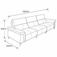 Canapé Droit 3 Places en Cuir Écologique avec Cadre en Bois Massif, Style Minimaliste Moderne, Vente en Gros Premium pour Salon