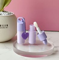 Tube de brillant à lèvres vide personnalisé de 5 ml avec porte-clés, tubes d'huile à lèvres uniques à grande applicatrice, conteneur de brillant à lèvres pour enfants