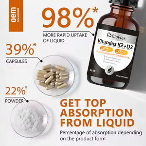 Produttore di cina OEM Private Label 60ML vitamina D3 K2 liquido gocce integratore con olio di cocco - Product Image 2