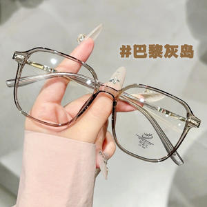 Lunettes de vue rectangulaires à monture complète pour femmes, style coréen, verres pour myopie, couleur unie, grande monture, Design tendance - Product Image 3