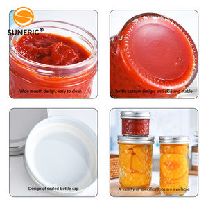 Recipientes de Almacenamiento de Alimentos para Cocina, Herméticos, Frascos Pequeños para Mermelada y Miel, Frascos de Vidrio Tipo Mason de 4, 8, 15, 16 y 21 oz con Tapas Doradas - Product Image 5