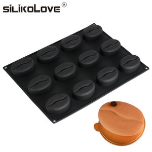 Molde de Silicona para Pastel con Forma de Grano de Café de 12 Cavidades, Antiadherente, Libre de BPA, Platino LFGB, de la Fábrica MUYULINS - Product Image 1