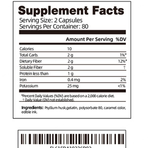 Capsules de fibres de haute qualité pour adultes, 160 capsules végétales, complément alimentaire pour soutenir la fonction de santé quotidienne - Product Image 3