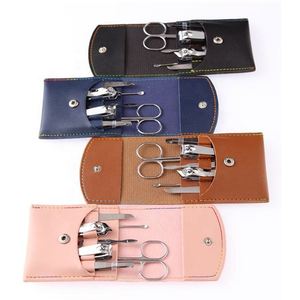 Ensemble de 7 outils de manucure pour femmes et hommes, kit de manucure de voyage, argenté avec sac en cuir, ensemble de manucure beauté, cadeaux promotionnels - Product Image 4