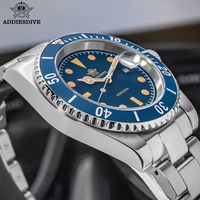 Addiesdive 2054 Montre de Plongée Homme Tendance Unique à Quartz, Bracelet en Acier Inoxydable 316L, Date Lumineuse, Mouvement Japonais, Ensemble Montre Décontractée