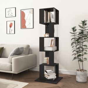 DB 5-Tier Rotating Floor Rack Simple Creative Student <b>Bookcase</b> with Acrylic Plate Multi-Function <b>Bookshelf</b> - Product Image 6